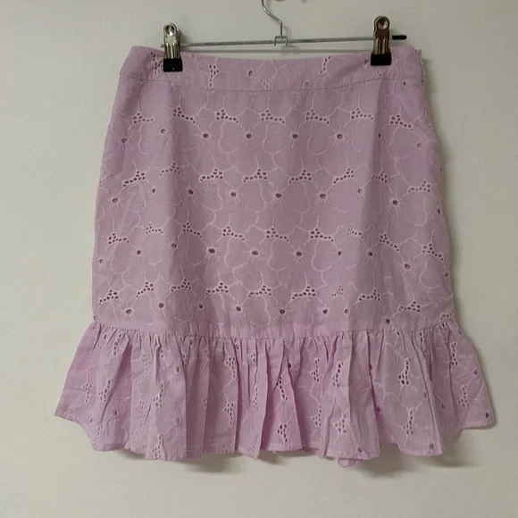 NWT Lilac Embroidered Mini Skirt - Picture 1 of 7
